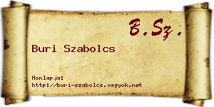 Buri Szabolcs névjegykártya